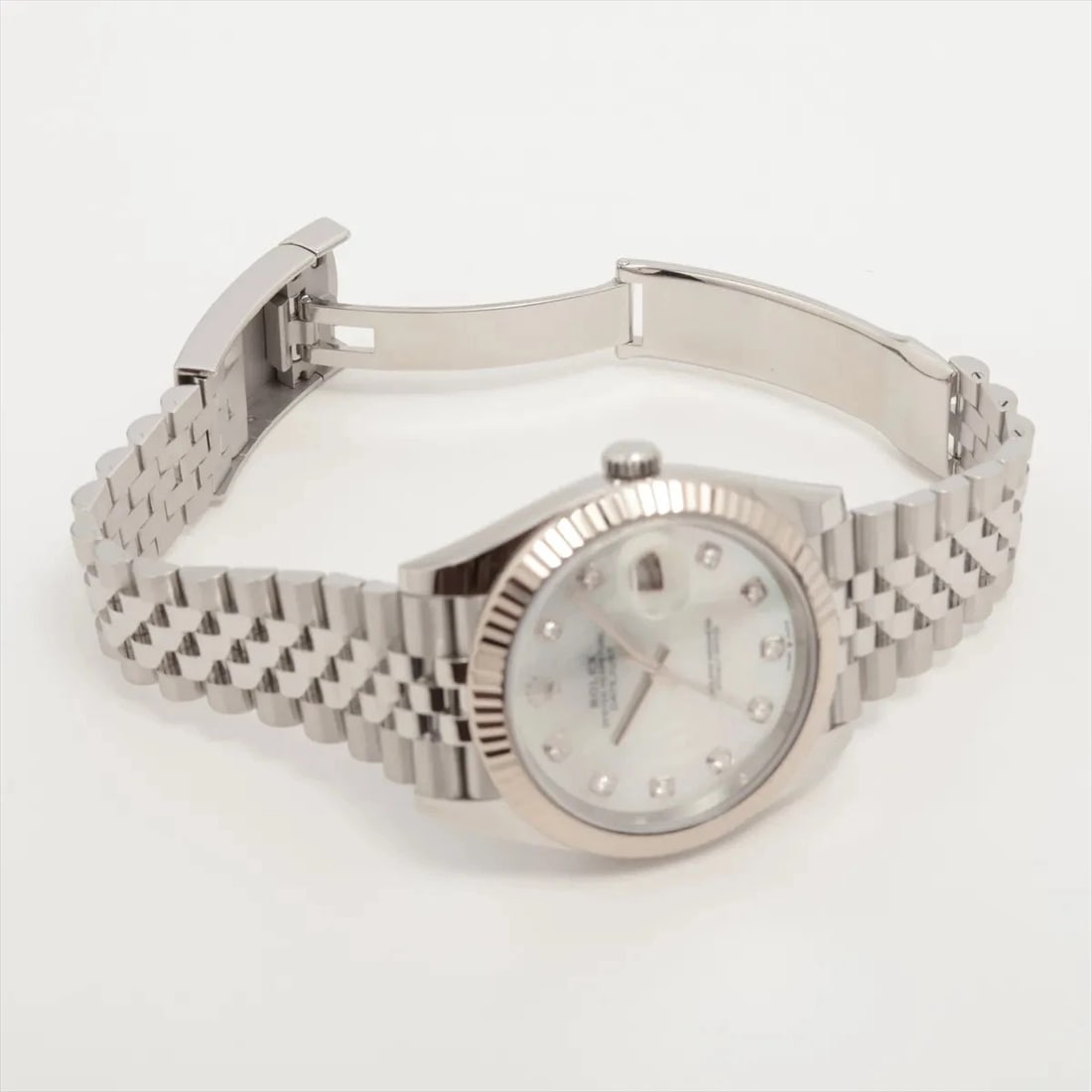 ROLEX DATEJUST SS?WG WHITE SHELL DIAL, WATCH - 4