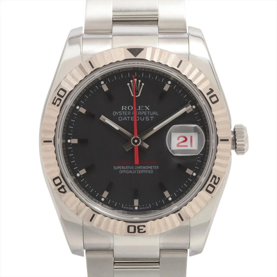 ROLEX DATEJUST TURN-O-GRAPH SS?WG BLACK DIAL, WATCH: Rolex Datejust Turn-O-Graph SS?WG black dial, Watch Brand: Rolex Type/Style: Wristwatch Material: SS?WG Color: black dial Size: Case:W1.2 x H1.2inch / W36 x H36 Circumference of Wrist:7.3inch / 18.5