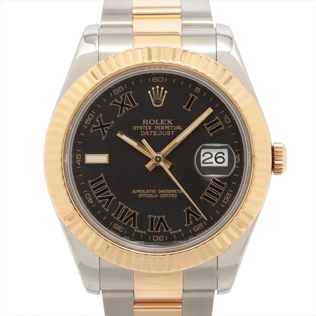 ROLEX DATEJUST II SS?YG BLACK DIAL, WATCH: Rolex Datejust II SS?YG black dial, Watch Brand: Rolex Type/Style: Wristwatch Material: SS?YG Color: black dial Size: Case:W1.6 x H1.6inch / W41 x H41 Circumference of Wrist:7.1inch / 18 Accessori