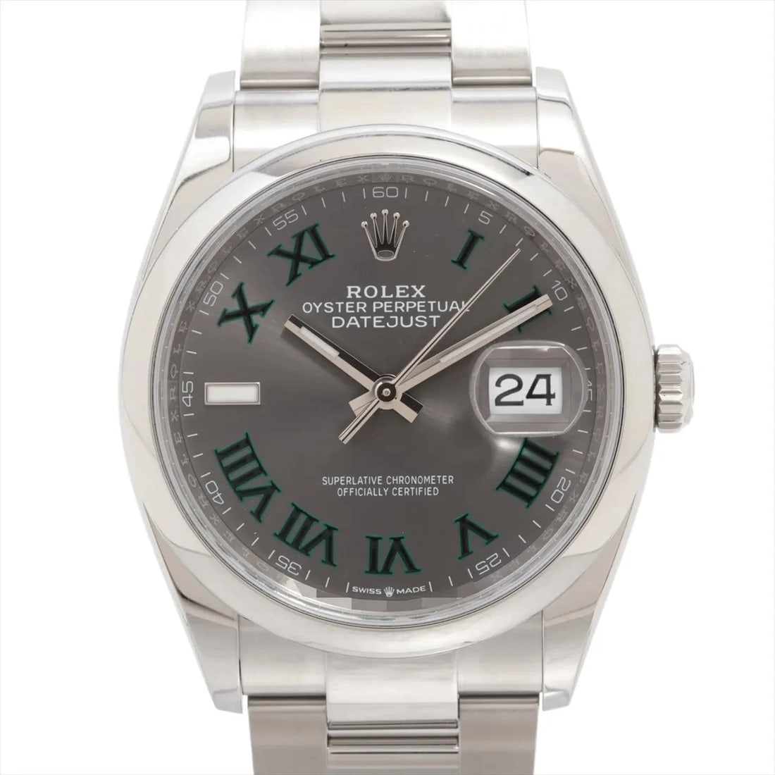 ROLEX DATEJUST SS SLATE DIAL, WATCH: Rolex DATEJUST SS Slate dial, Watch Brand: Rolex Type/Style: Wristwatch Material: SS Color: Slate dial Size: Case:W1.2 x H1.2inch / W36 x H36 Circumference of Wrist:7.5inch / 19 Accessories: None