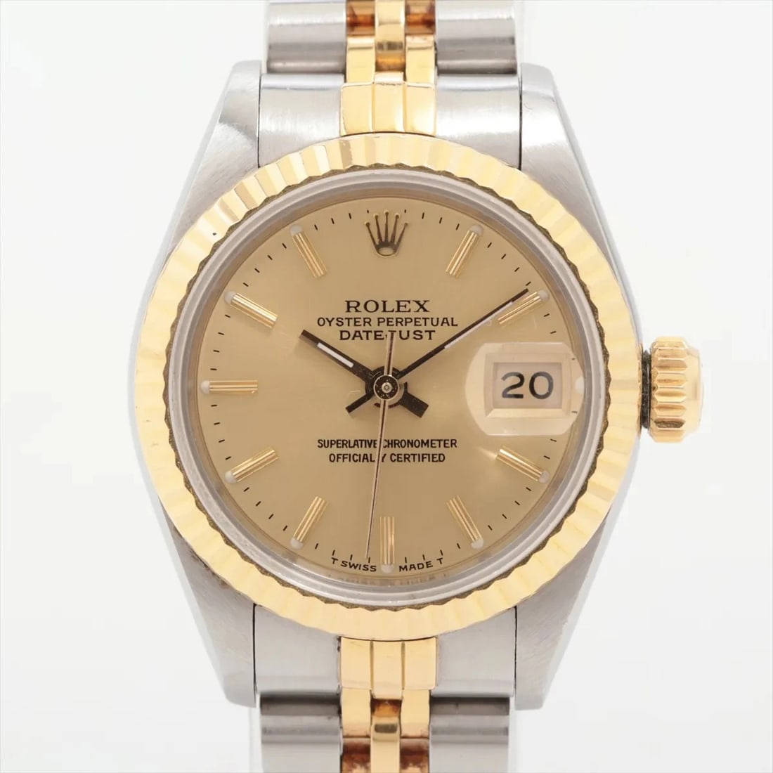 ROLEX LADY DATEJUST SS?YG CHAMPAGNE-FACE, WATCH: Rolex Lady Datejust SS?YG Champagne-Face, Watch Brand: Rolex Type/Style: Wristwatch Material: SS?YG Color: Champagne-Face Size: Case:W0.8 x H0.8inch / W26 x H26 Circumference of Wrist:6.1inch / 15.5