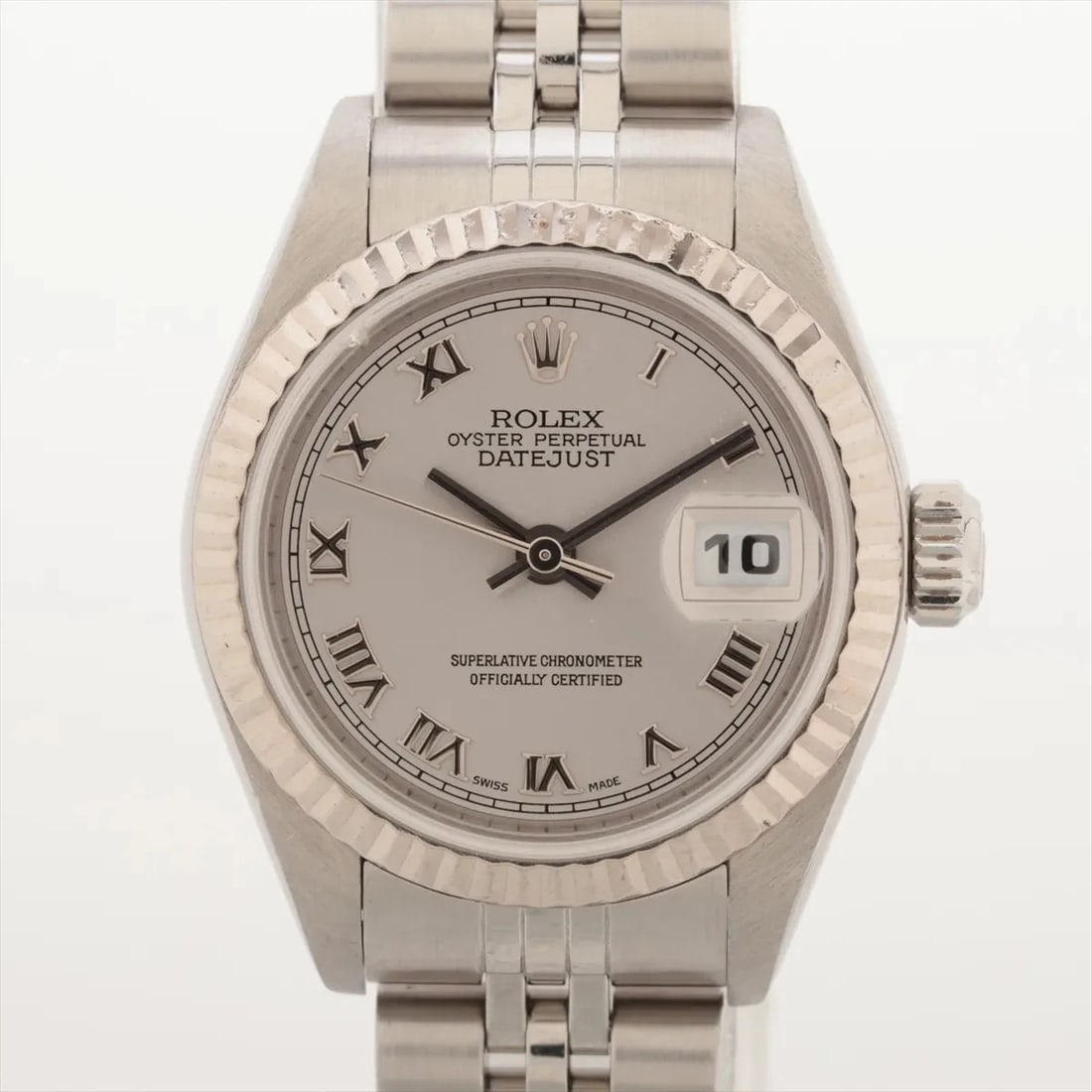 ROLEX LADY DATEJUST SS?WG SILVER-FACE, WATCH: Rolex Lady Datejust SS?WG Silver-Face, Watch Brand: Rolex Type/Style: Wristwatch Material: SS?WG Color: Silver-Face Size: Case:W0.8 x H0.8inch / W26 x H26 Circumference of Wrist:6.5inch / 16.5