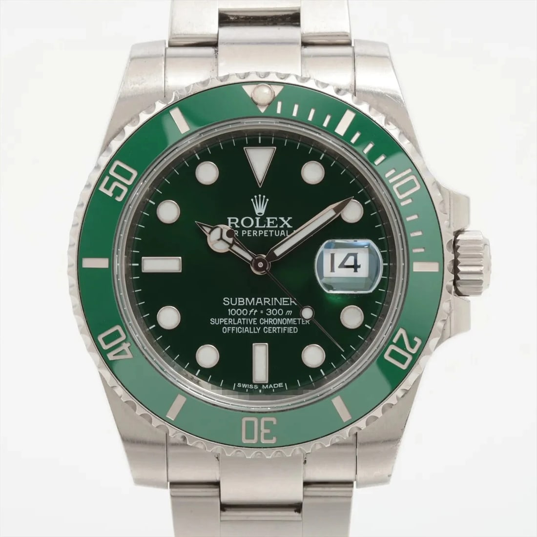 ROLEX SUBMARINER DATE SS GREEN-FACE, WATCH: Rolex SUBMARINER DATE SS Green-Face, Watch Brand: Rolex Type/Style: Wristwatch Material: SS Color: Green-Face Size: Case:W1.6 x H1.6inch / W40 x H40 Circumference of Wrist:8.1inch / 20.5 Accessori