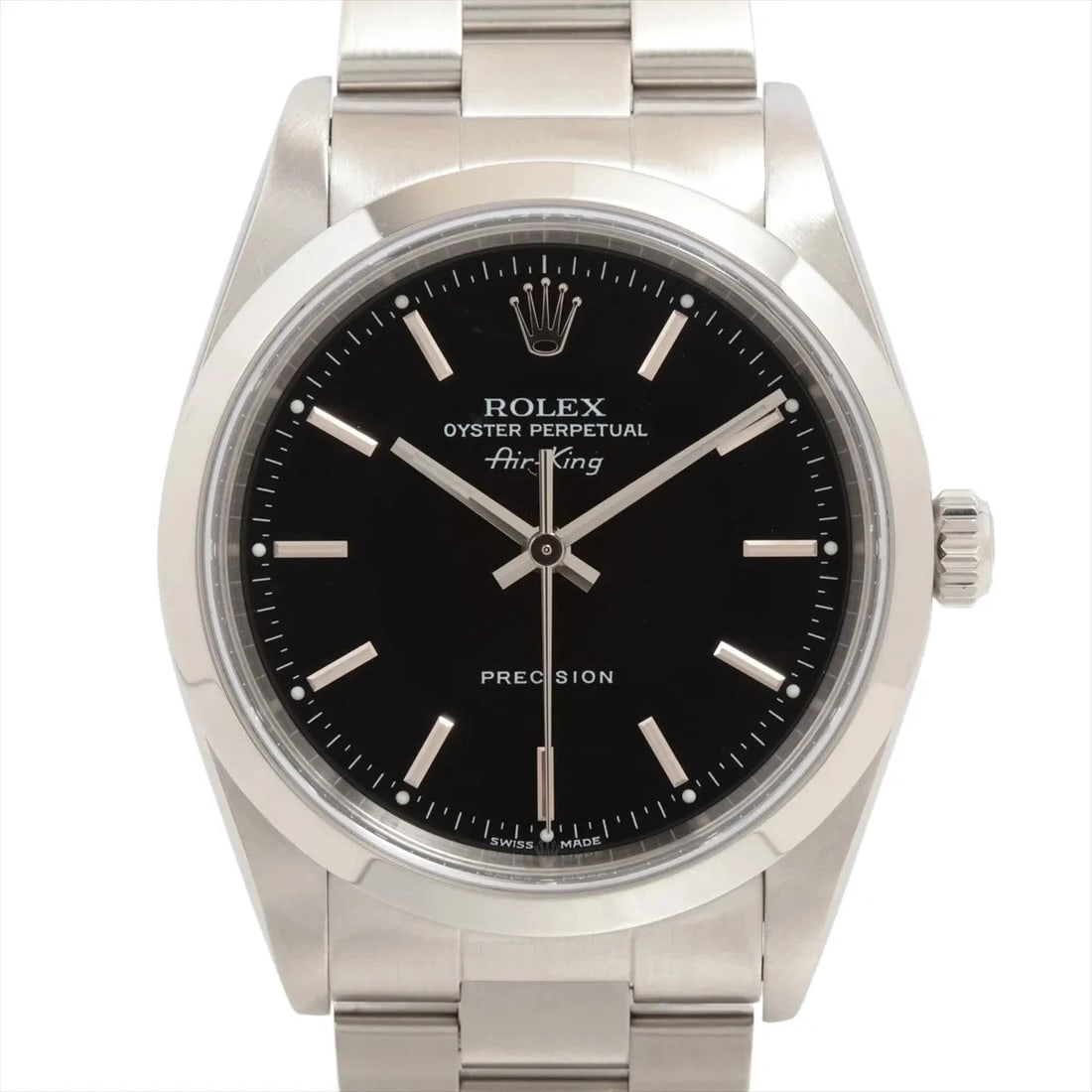 ROLEX AIR-KING SS BLACK DIAL, WATCH: Rolex Air-King SS black dial, Watch Brand: Rolex Type/Style: Wristwatch Material: SS Color: black dial Size: Case:W1.2 x H1.2inch / W34 x H34 Circumference of Wrist:6.1inch / 15.5 Accessories: None