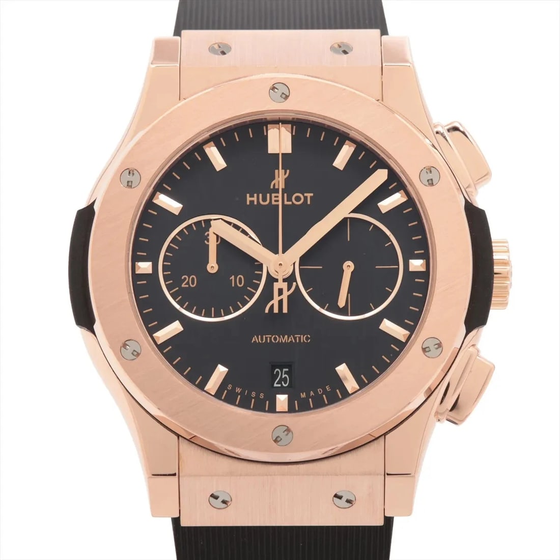 HUBLOT CLASSIC FUSION CHRONOGRAPH SKELETON DIAL, WATCH: Hublot Classic Fusion Chronograph Skeleton dial, Watch Brand: Hublot Type/Style: Wristwatch Material: SS x king gold x rubber Color: black Size: Case:W1.6 x H1.6inch / W42 x H42 Circumference of