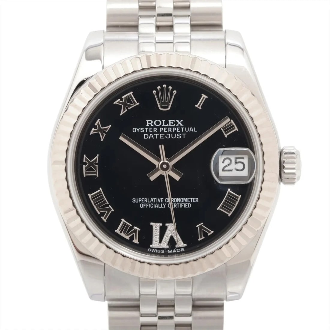 ROLEX DATEJUST SS?WG BLACK DIAL, WATCH: Rolex Datejust SS?WG black dial, Watch Brand: Rolex Type/Style: Wristwatch Material: SS?WG Color: black dial Size: Case:W1.2 x H1.2inch / W31 x H31 Circumference of Wrist:6.9inch / 17.5 Accessories: