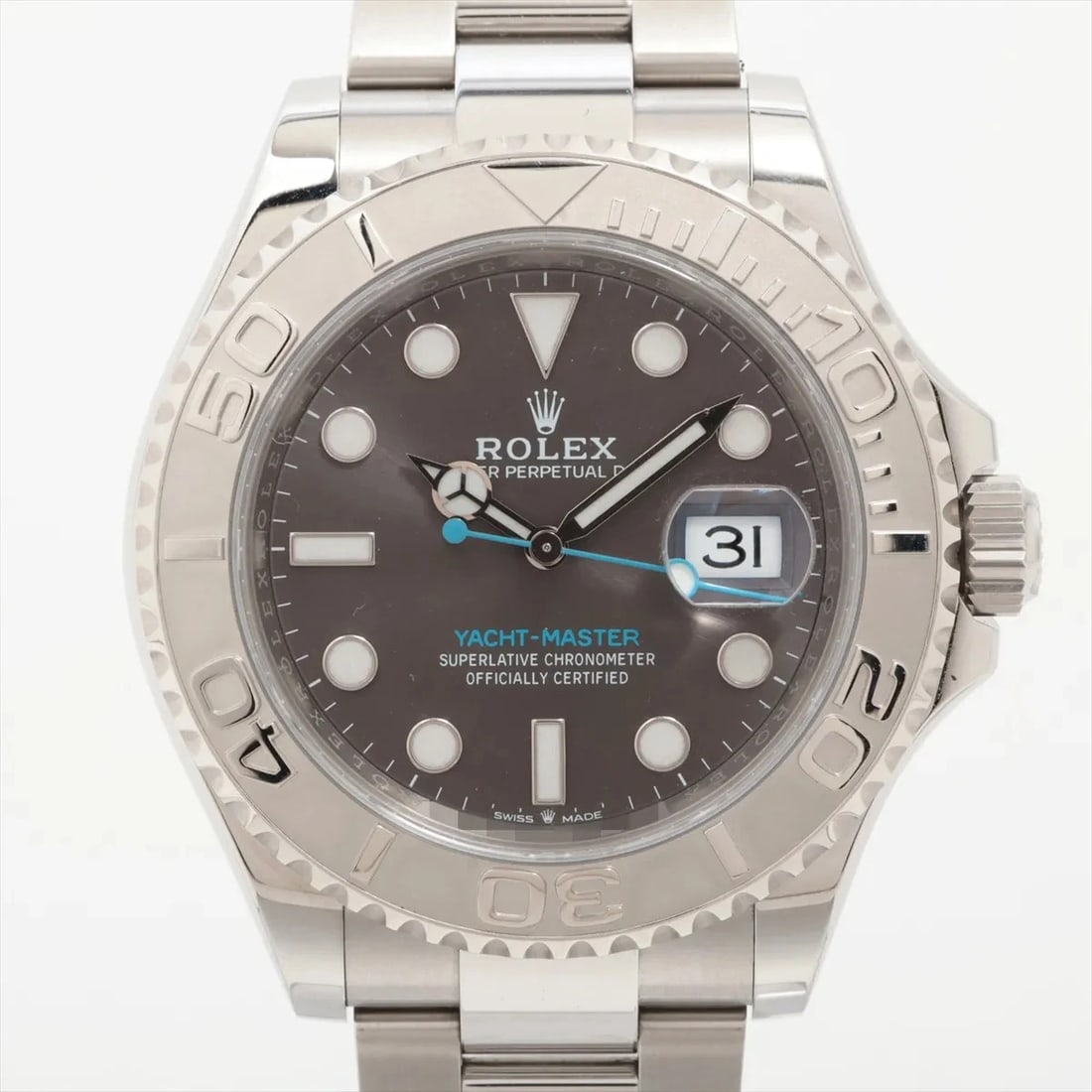 ROLEX YACHT-MASTER PT?SS DARK-RHODIUM-FACE, WATCH: Rolex Yacht-Master PT?SS Dark-Rhodium-Face, Watch Brand: Rolex Type/Style: Wristwatch Material: PT?SS Color: Dark-Rhodium-Face Size: Case:W1.6 x H1.6inch / W40 x H40 Circumference of Wrist:7.1inch / 1