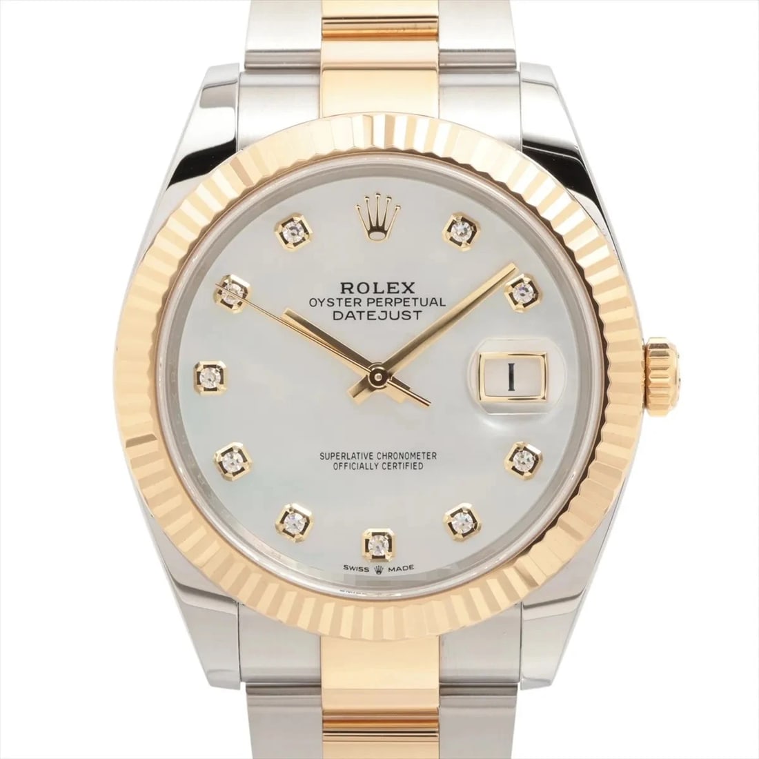ROLEX DATEJUST SS?YG WHITE SHELL DIAL, WATCH: Rolex Datejust SS?YG white shell dial, Watch Brand: Rolex Type/Style: Wristwatch Material: SS?YG Color: white shell dial Size: Case:W1.6 x H1.6inch / W41 x H41 Circumference of Wrist:7.3inch / 18.5
