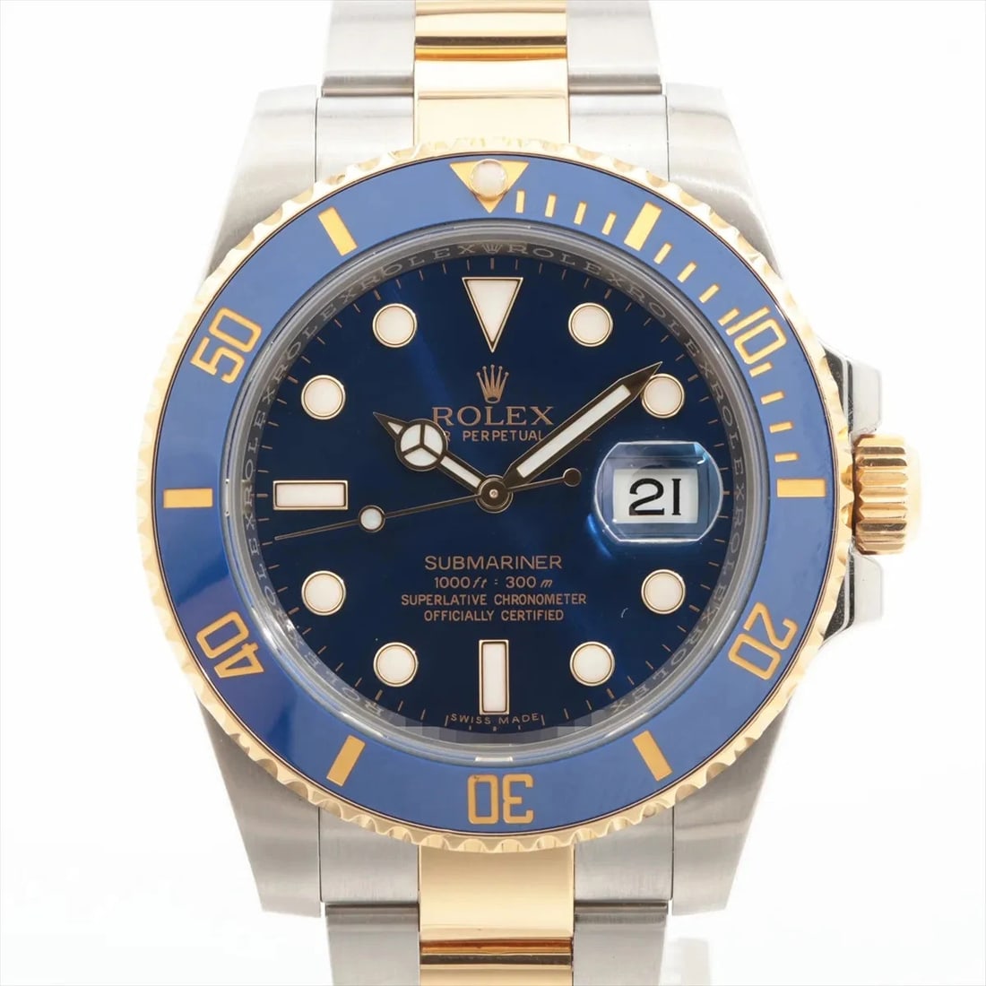 ROLEX SUBMARINER DATE SS?YG BLUE DIAL, WATCH: Rolex SUBMARINER DATE SS?YG blue dial, Watch Brand: Rolex Type/Style: Wristwatch Material: SS?YG Color: blue dial Size: Case:W1.6 x H1.6inch / W40 x H40 Circumference of Wrist:6.5inch / 16.5