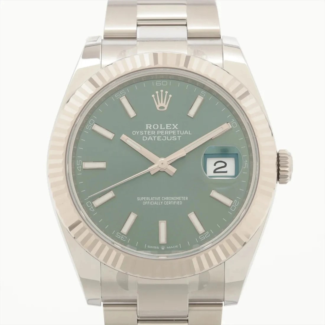 ROLEX DATEJUST SS?WG MINT GREEN DIAL, WATCH: Rolex Datejust SS?WG Mint green dial, Watch Brand: Rolex Type/Style: Wristwatch Material: SS?WG Color: Mint green dial Size: Case:W1.6 x H1.6inch / W41 x H41 Circumference of Wrist:7.1inch / 18 Ac