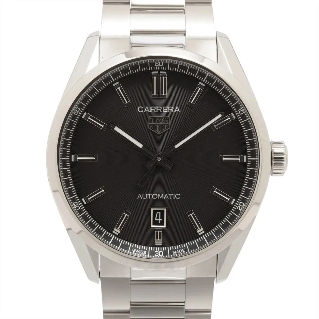 TAG HEUER CARRERA CALIBER5 SS BLACK DIAL, WATCH: TAG Heuer Carrera Caliber5 SS black dial, Watch Brand: TAG Heuer Type/Style: Wristwatch Material: SS Color: black dial Size: Case:W1.2 x H1.2inch / W39 x H39 Circumference of Wrist:7.7inch / 19.5