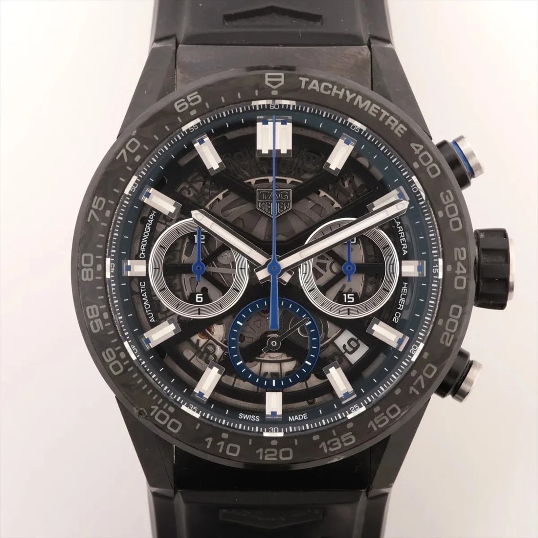 TAG HEUER CARRERA CALIBRE HEUER CHRONOGRAPH LIMITED EDITION, WATCH: TAG Heuer Carrera Calibre Heuer Chronograph Limited Edition, Watch Brand: TAG Heuer Type/Style: Wristwatch Material: SS x TI x carbon x rubber Color: Skeleton dial Size: Case:W1.6 x H1.6inch / W43 x H