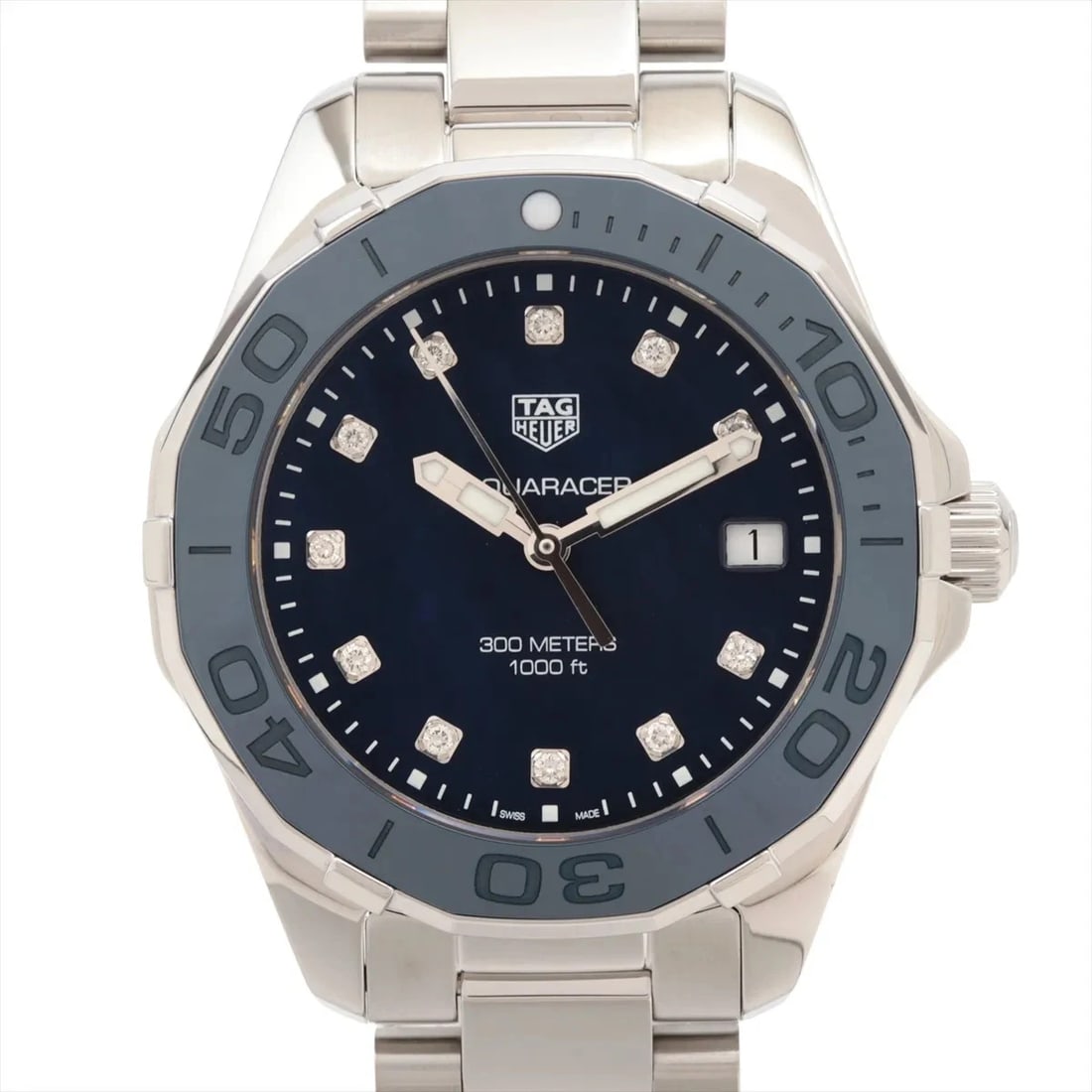 TAG HEUER AQUA RACER SS BLUESHELL-FACE, WATCH: TAG Heuer Aqua Racer SS BlueShell-Face, Watch Brand: TAG Heuer Type/Style: Wristwatch Material: SS Color: BlueShell-Face Size: Case:W1.2 x H1.2inch / W35 x H35 Circumference of Wrist:7.7inch / 19.5