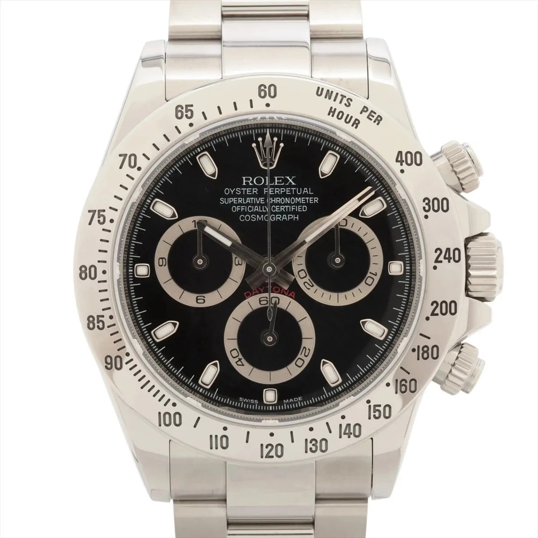 ROLEX COSMOGRAPH DAYTONA SS BLACK DIAL, WATCH: Rolex Cosmograph Daytona SS black dial, Watch Brand: Rolex Type/Style: Wristwatch Material: SS Color: black dial Size: Case:W1.6 x H1.6inch / W40 x H40 Circumference of Wrist:7.1inch / 18