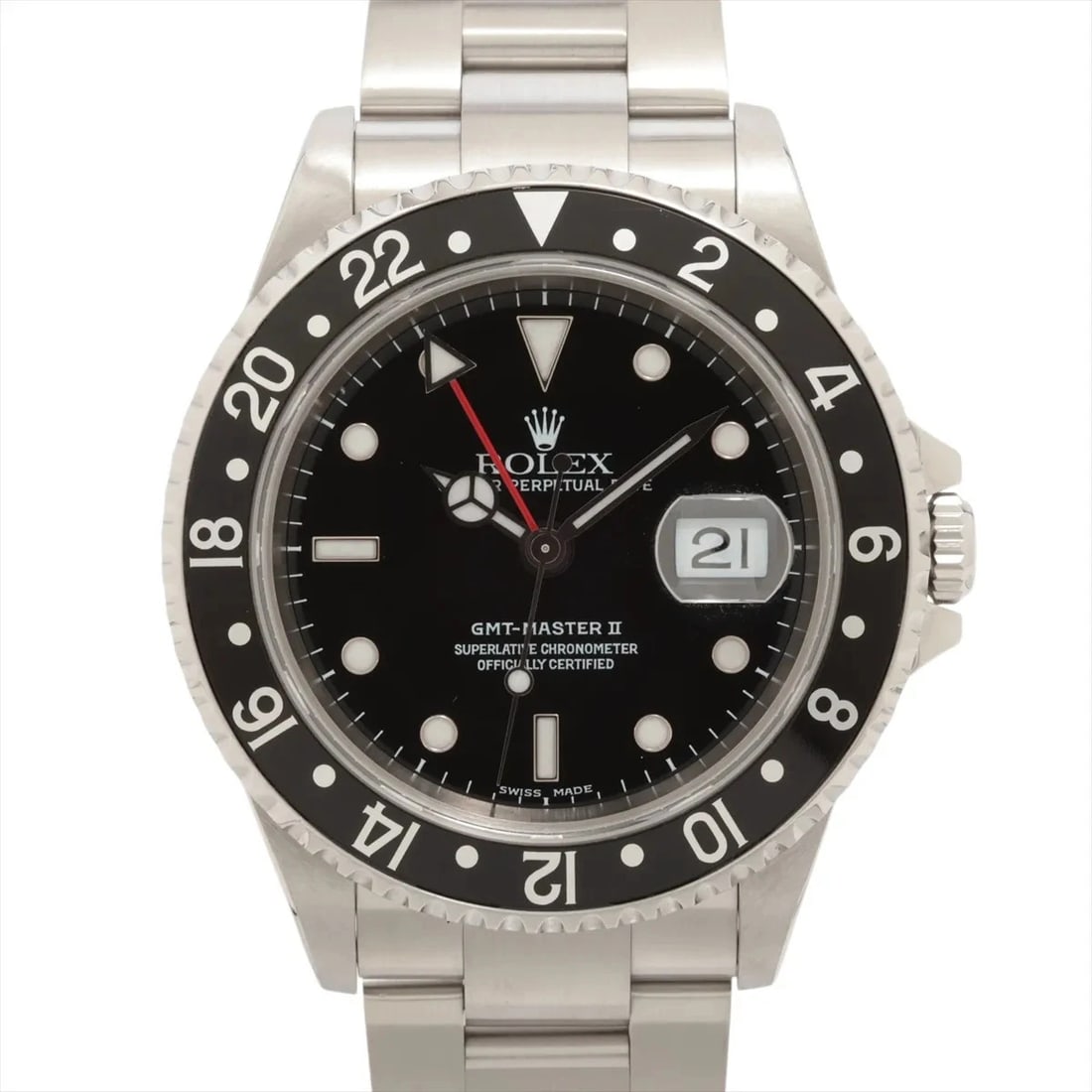 ROLEX GMT MASTER II SS BLACK DIAL, WATCH: Rolex GMT Master II SS black dial, Watch Brand: Rolex Type/Style: Wristwatch Material: SS Color: black dial Size: Case:W1.6 x H1.6inch / W40 x H40 Circumference of Wrist:7.5inch / 19 Accessories: