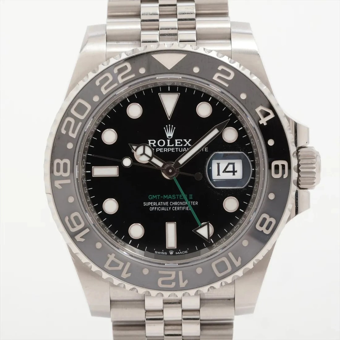 ROLEX GMT MASTER II SS BLACK DIAL, WATCH: Rolex GMT Master II SS black dial, Watch Brand: Rolex Type/Style: Wristwatch Material: SS Color: black dial Size: Case:W1.6 x H1.6inch / W40 x H40 Circumference of Wrist:7.3inch / 18.5 Accessories