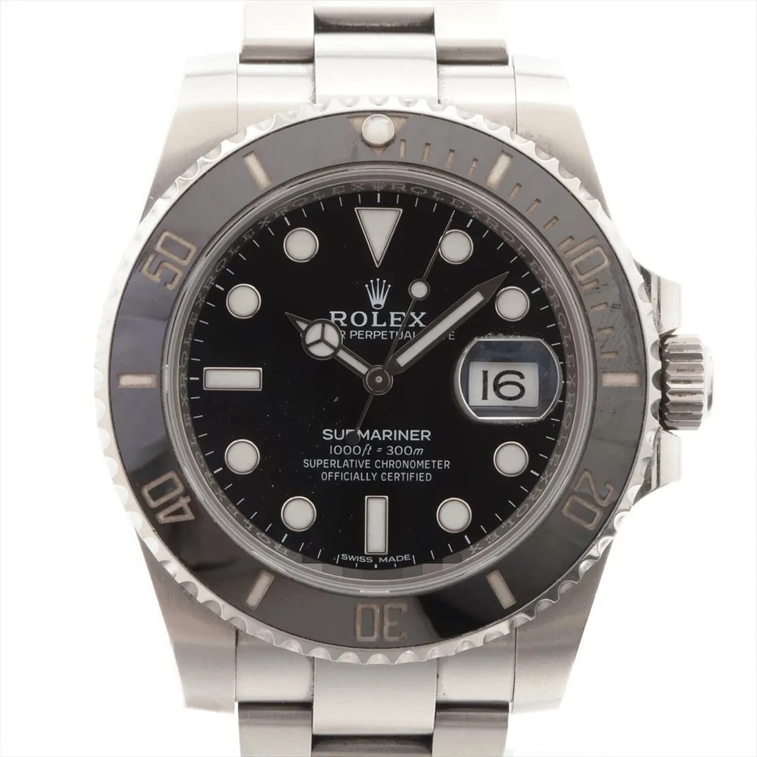 ROLEX SUBMARINER DATE SS BLACK DIAL, WATCH: Rolex SUBMARINER DATE SS black dial, Watch Brand: Rolex Type/Style: Wristwatch Material: SS Color: black dial Size: Case:W1.6 x H1.6inch / W40 x H40 Circumference of Wrist:6.7inch / 17 Accessories: