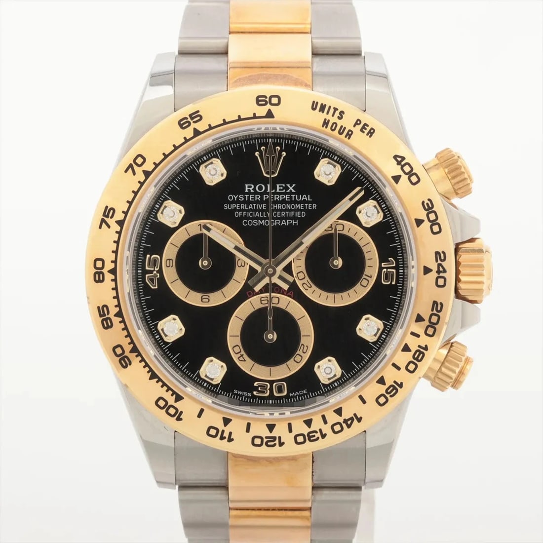 ROLEX COSMOGRAPH DAYTONA SS?YG BLACK DIAL, WATCH: Rolex Cosmograph Daytona SS?YG black dial, Watch Brand: Rolex Type/Style: Wristwatch Material: SS?YG Color: black dial Size: Case:W1.6 x H1.6inch / W40 x H40 Circumference of Wrist:5.9inch / 15