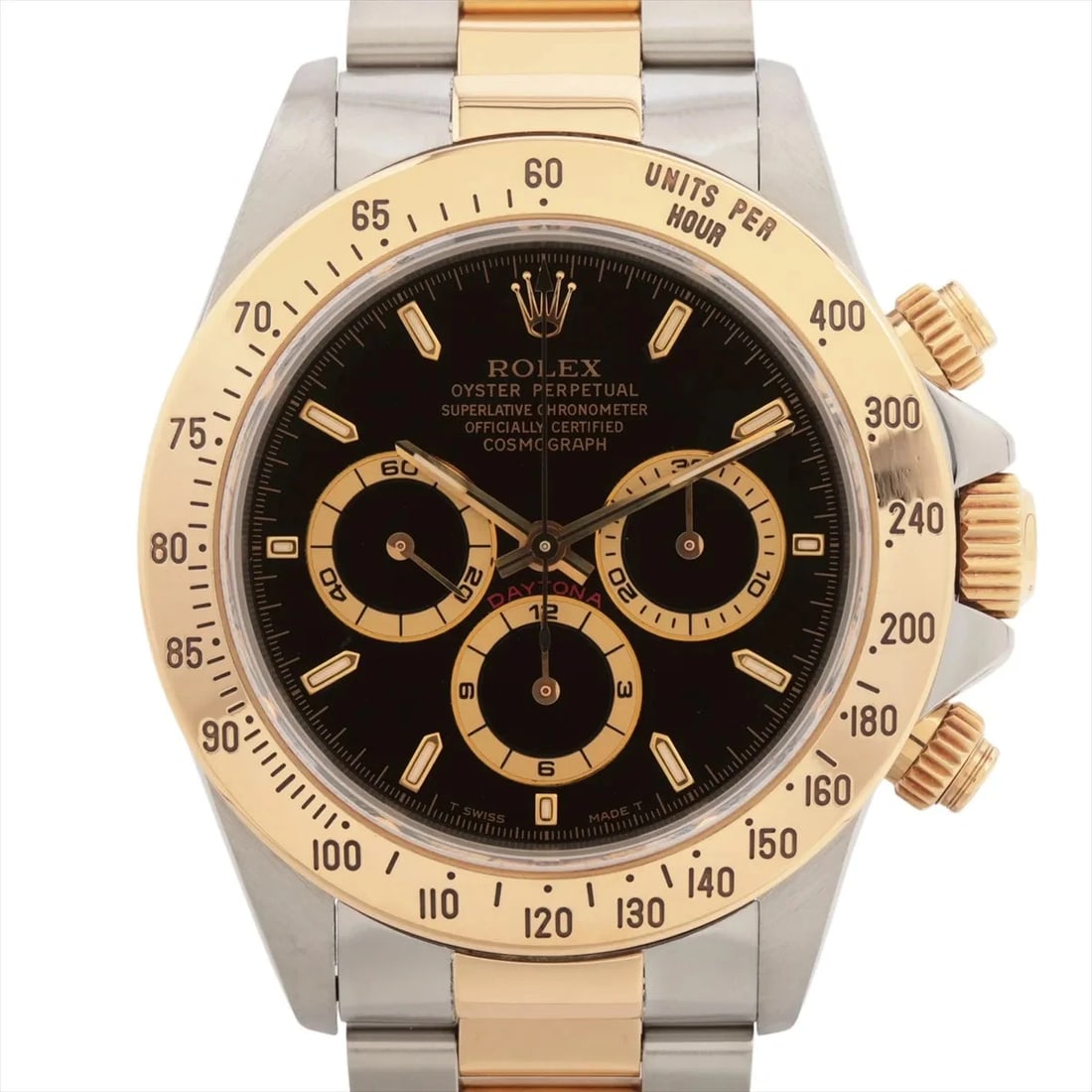ROLEX COSMOGRAPH DAYTONA SS?YG BLACK DIAL, WATCH: Rolex Cosmograph Daytona SS?YG black dial, Watch Brand: Rolex Type/Style: Wristwatch Material: SS?YG Color: black dial Size: Case:W1.6 x H1.6inch / W40 x H40 Circumference of Wrist:7.1inch / 18