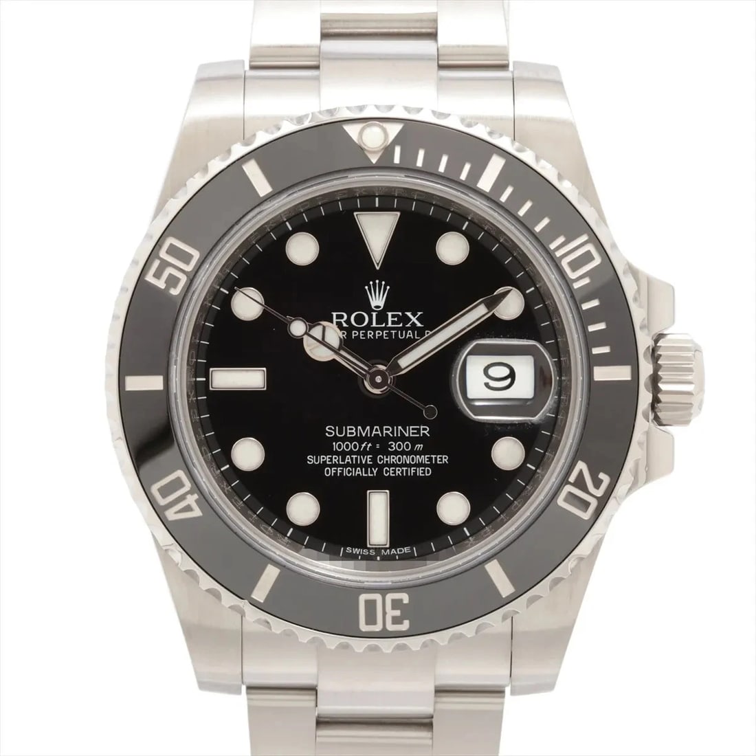 ROLEX SUBMARINER DATE SS BLACK DIAL, WATCH: Rolex SUBMARINER DATE SS black dial, Watch Brand: Rolex Type/Style: Wristwatch Material: SS Color: black dial Size: Case:W1.6 x H1.6inch / W40 x H40 Circumference of Wrist:8.3inch / 21 Accessories: