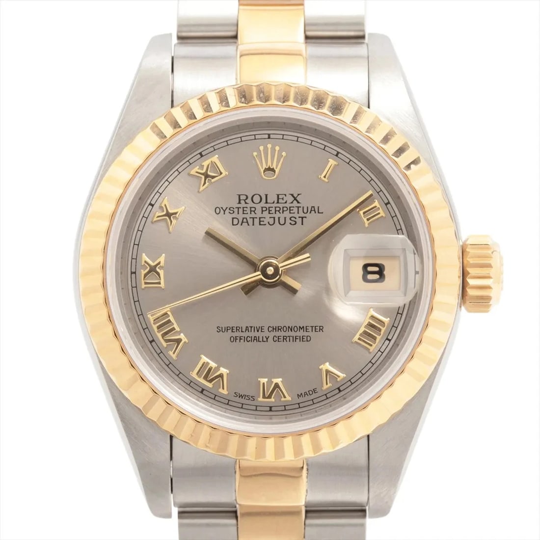 ROLEX LADY DATEJUST SS?YG GRAY-FACE, WATCH: Rolex Lady Datejust SS?YG Gray-Face, Watch Brand: Rolex Type/Style: Wristwatch Material: SS?YG Color: Gray-Face Size: Case:W0.8 x H0.8inch / W26 x H26 Circumference of Wrist:6.9inch / 17.5