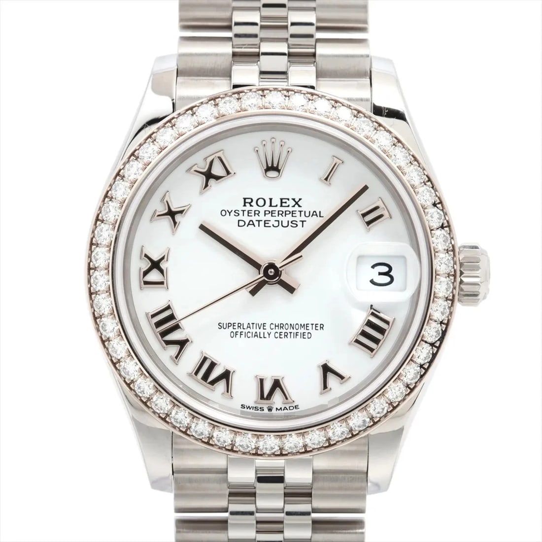 ROLEX DATEJUST SS?WG WHITE DIAL, WATCH (1 of 4)
