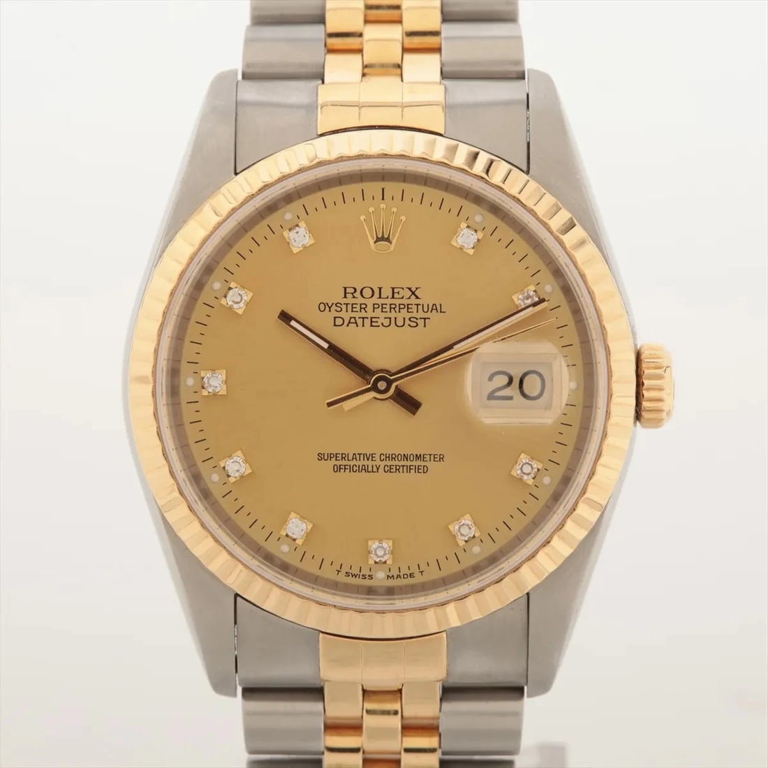 ROLEX DATEJUST SS?YG CHAMPAGNE-FACE, WATCH: Rolex DATEJUST SS?YG Champagne-Face, Watch Brand: Rolex Type/Style: Wristwatch Material: SS?YG Color: Champagne-Face Size: Case:W1.2 x H1.2inch / W36 x H36 Circumference of Wrist:6.3inch / 16 Acce