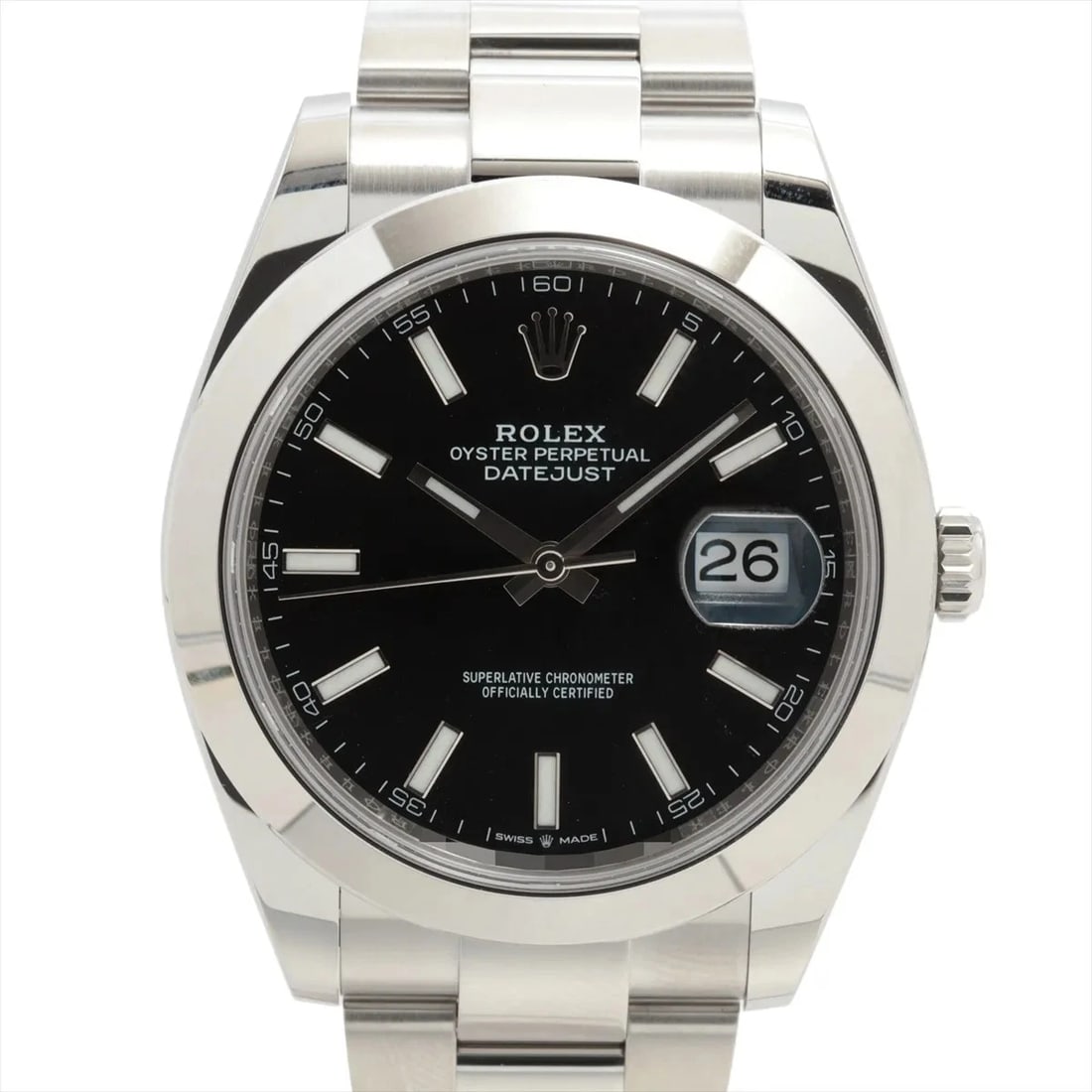 ROLEX DATEJUST SS BRIGHT BLACK DIAL, WATCH: Rolex Datejust SS bright black dial, Watch Brand: Rolex Type/Style: Wristwatch Material: SS Color: bright black dial Size: Case:W1.6 x H1.6inch / W41 x H41 Circumference of Wrist:6.9inch / 17.5
