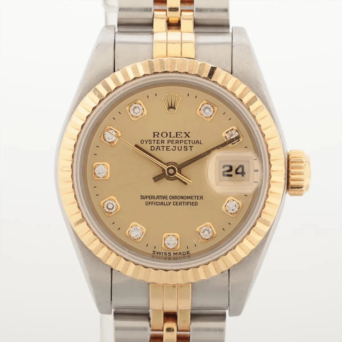 ROLEX LADY DATEJUST SS?YG CHAMPAGNE-FACE, WATCH: Rolex Lady Datejust SS?YG Champagne-Face, Watch Brand: Rolex Type/Style: Wristwatch Material: SS?YG Color: champagne Size: Case:W0.8 x H0.8inch / W26 x H26 Circumference of Wrist:5.1inch / 13 Acce
