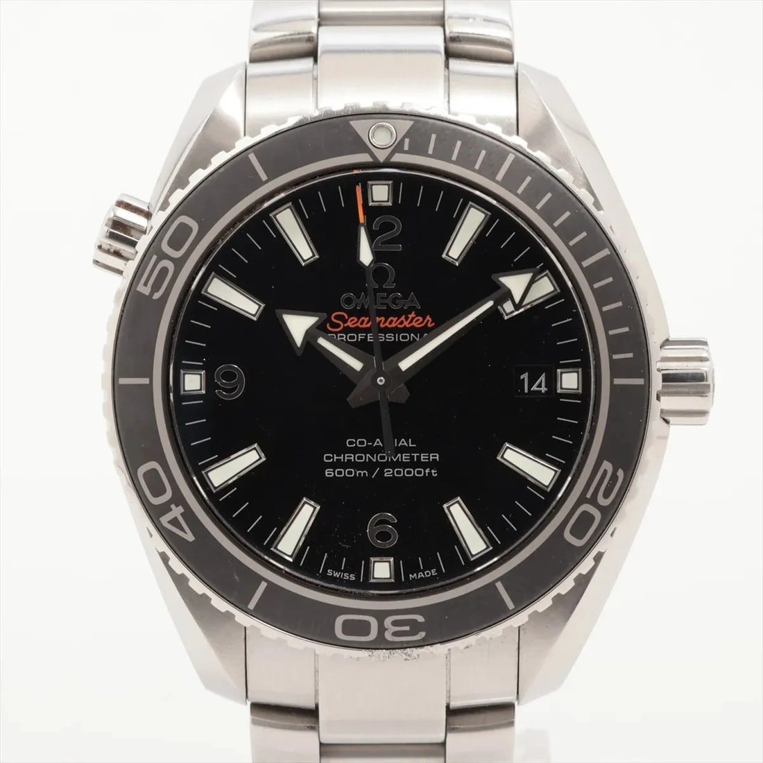 OMEGA SEAMASTER PLANET OCEAN CO-AXIAL SS BLACK DIAL, WATCH: Omega Seamaster Planet Ocean Co-Axial SS black dial, Watch Brand: Omega Type/Style: Wristwatch Material: SS Color: black Size: Case:W1.6 x H1.6inch / W40 x H40 Circumference of Wrist:6.5inch / 16.5