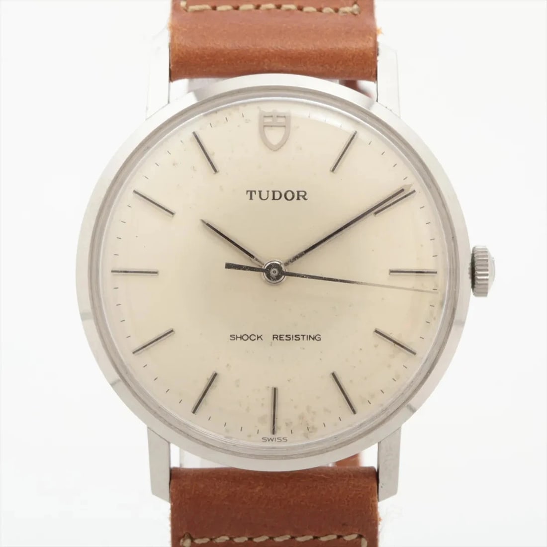 TUDOR EXTERNAL SS X EXTERNAL LEATHER SILVER-FACE, WATCH (1 of 5)
