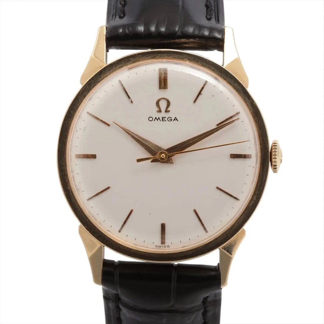 OMEGA EXTERNAL SS X LEATHER SILVER-FACE, WATCH: Omega External SS x leather Silver-Face, Watch Brand: Omega Type/Style: Wristwatch Material: YG x external SS x external leather Color: silver Size: Case:W1.2 x H1.2inch / W32 x H32 Circumference of W