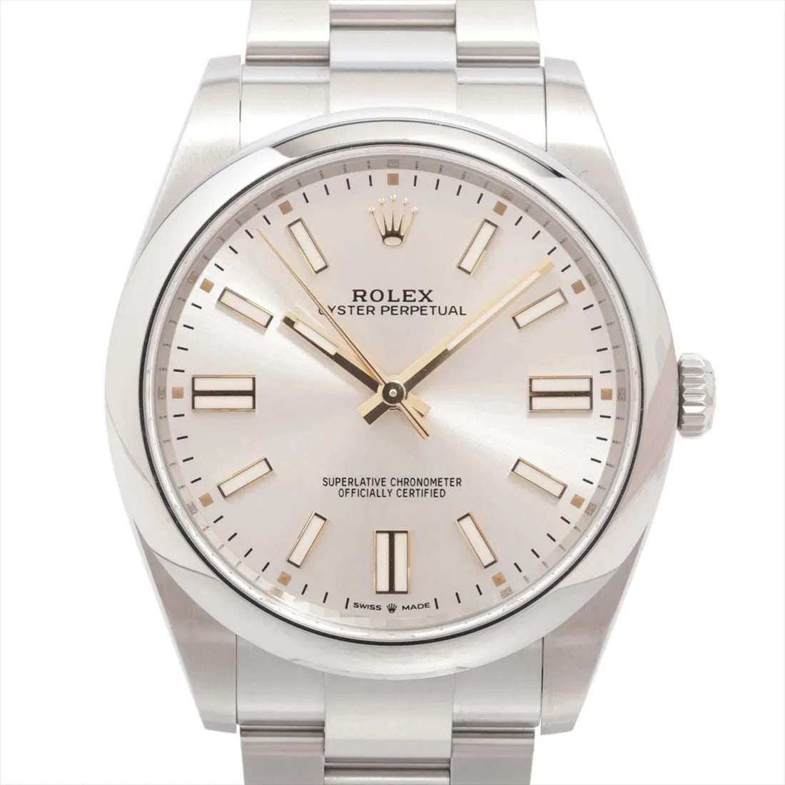 ROLEX OYSTER PERPETUAL SS SILVER-FACE, WATCH: Rolex Oyster Perpetual SS Silver-Face, Watch Brand: Rolex Type/Style: Wristwatch Material: SS Color: Silver-Face Size: Case:W1.6 x H1.6inch / W41 x H41 Circumference of Wrist:7.3inch / 18.5