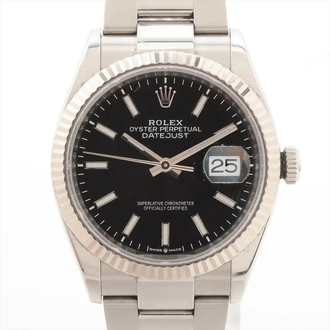 ROLEX DATEJUST SS?WG BLACK DIAL, WATCH: Rolex Datejust SS?WG black dial, Watch Brand: Rolex Type/Style: Wristwatch Material: SS WG Color: black dial Size: Case:W1.2 x H1.2inch / W36 x H36 Circumference of Wrist:7.1inch / 18 Accessories: