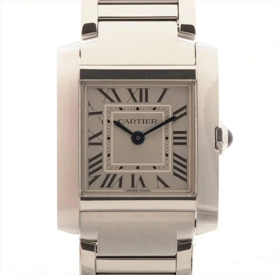 CARTIER TANK FRANCAISE SS SILVER-FACE, WATCH: Cartier Tank Francaise SS Silver-Face, Watch Brand: Cartier Type/Style: Wristwatch Material: SS Color: Silver-Face Size: Case:W0.8 x H0.8inch / W21.2 x H25.7 Circumference of Wrist:5.7inch / 14.5