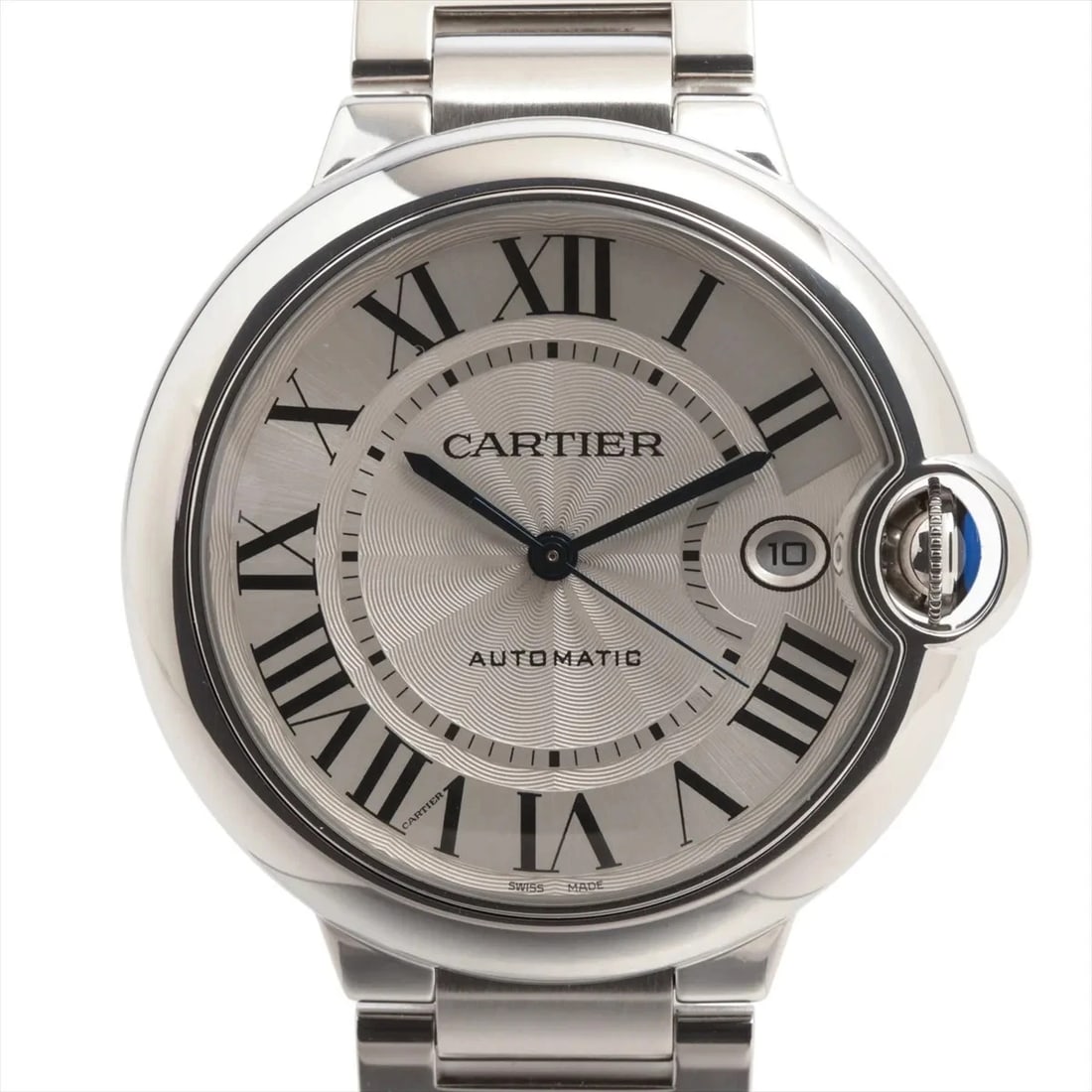 CARTIER BALLON BLEU DOO CARTIER SS SILVER-FACE, WATCH: Cartier Ballon Bleu Doo Cartier SS Silver-Face, Watch Brand: Cartier Type/Style: Wristwatch Material: SS Color: Silver-Face Size: Case:W1.6 x H1.6inch / W40 x H40 Circumference of Wrist:7.1inch / 18