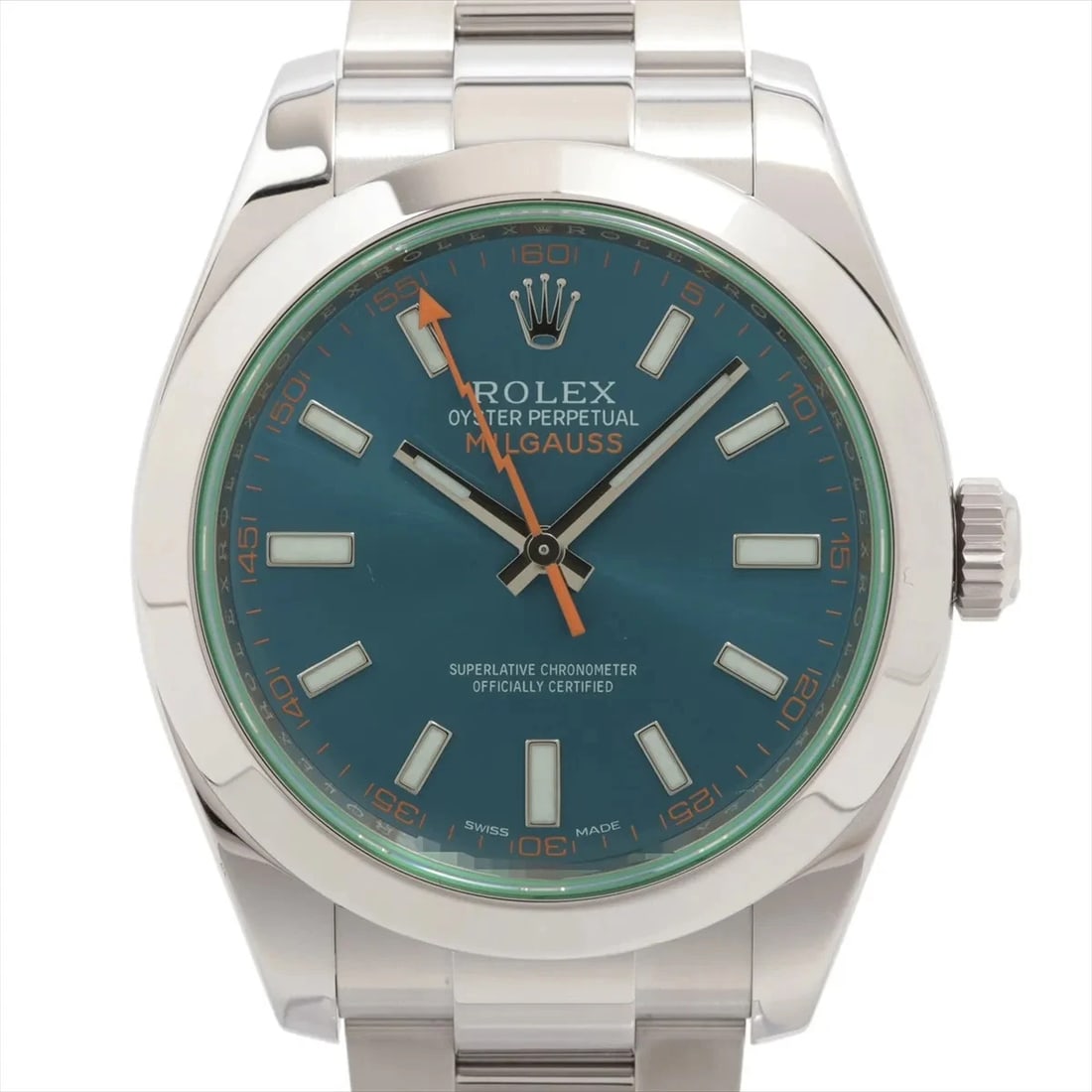 ROLEX MILGAUSS SS Z BLUE DIAL, WATCH: Rolex Milgauss SS Z blue dial, Watch Brand: Rolex Type/Style: Wristwatch Material: SS Color: blue dial Size: Case:W1.6 x H1.6inch / W40 x H40 Circumference of Wrist:7.1inch / 18 Accessories: None