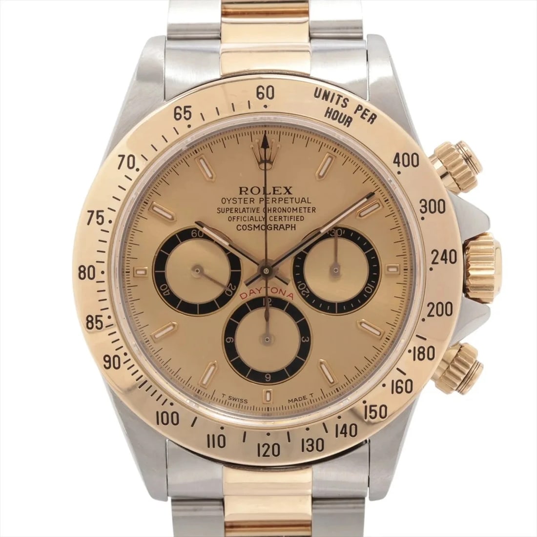 ROLEX DAYTONA SS?YG CHAMPAGNE-FACE, WATCH: Rolex Daytona SS?YG Champagne-Face, Watch Brand: Rolex Type/Style: Wristwatch Material: SS?YG Color: Champagne-Face Size: Case:W1.6 x H1.6inch / W40 x H40 Circumference of Wrist:7.3inch / 18.5 Acc