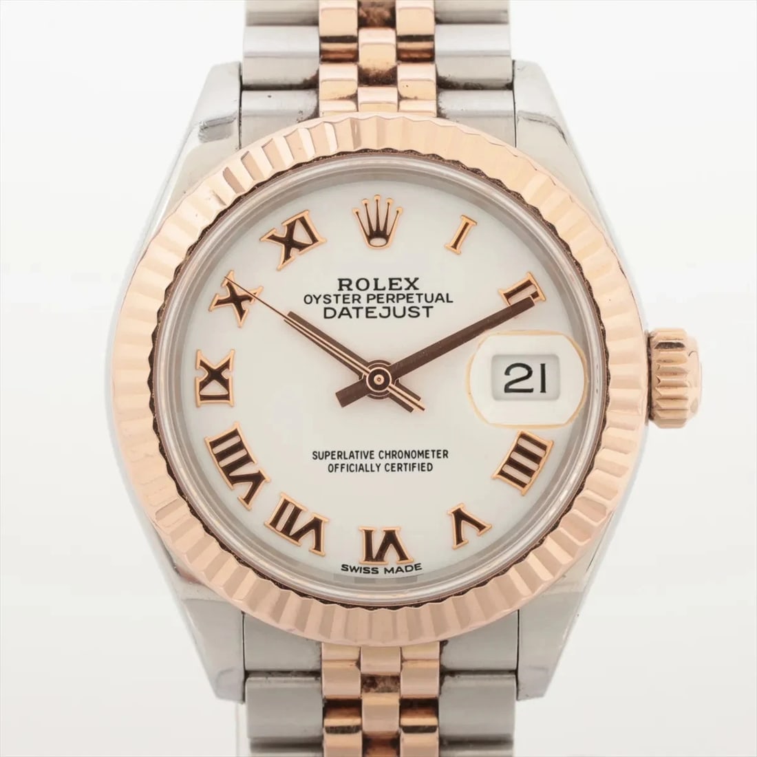 ROLEX LADY DATEJUST PG?SS WHITE DIAL, WATCH: Rolex Lady Datejust PG?SS white dial, Watch Brand: Rolex Type/Style: Wristwatch Material: PG?SS Color: white dial Size: Case:W0.8 x H0.8inch / W28 x H28 Circumference of Wrist:5.7inch / 14.5