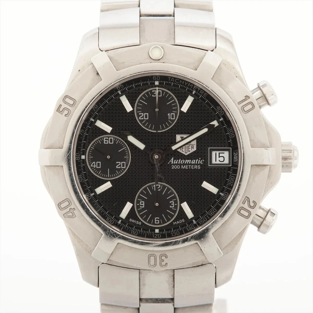 TAG HEUER EXCLUSIVE SS BLACK DIAL, WATCH: TAG Heuer Exclusive SS black dial, Watch Brand: TAG Heuer Type/Style: Wristwatch Material: SS Color: black dial Size: Case:W1.2 x H1.2inch / W38 x H38 Circumference of Wrist:6.5inch / 16.5