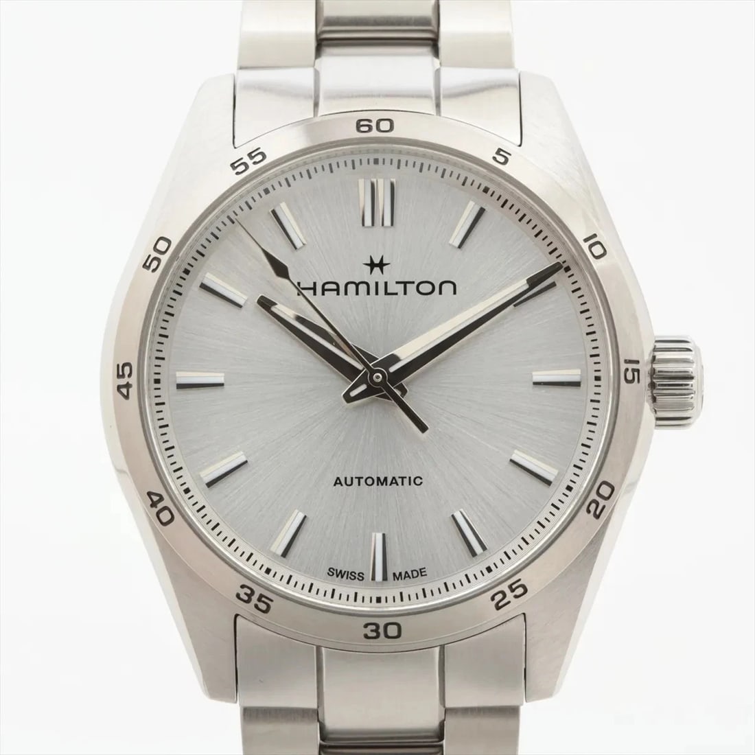 HAMILTON JAZZMASTER SS SILVER-FACE, WATCH: Hamilton Jazzmaster SS Silver-Face, Watch Brand: Hamilton Type/Style: Wristwatch Material: SS Color: Silver-Face Size: Case:W1.2 x H1.2inch / W33 x H33 Circumference of Wrist:6.9inch / 17.5 Access