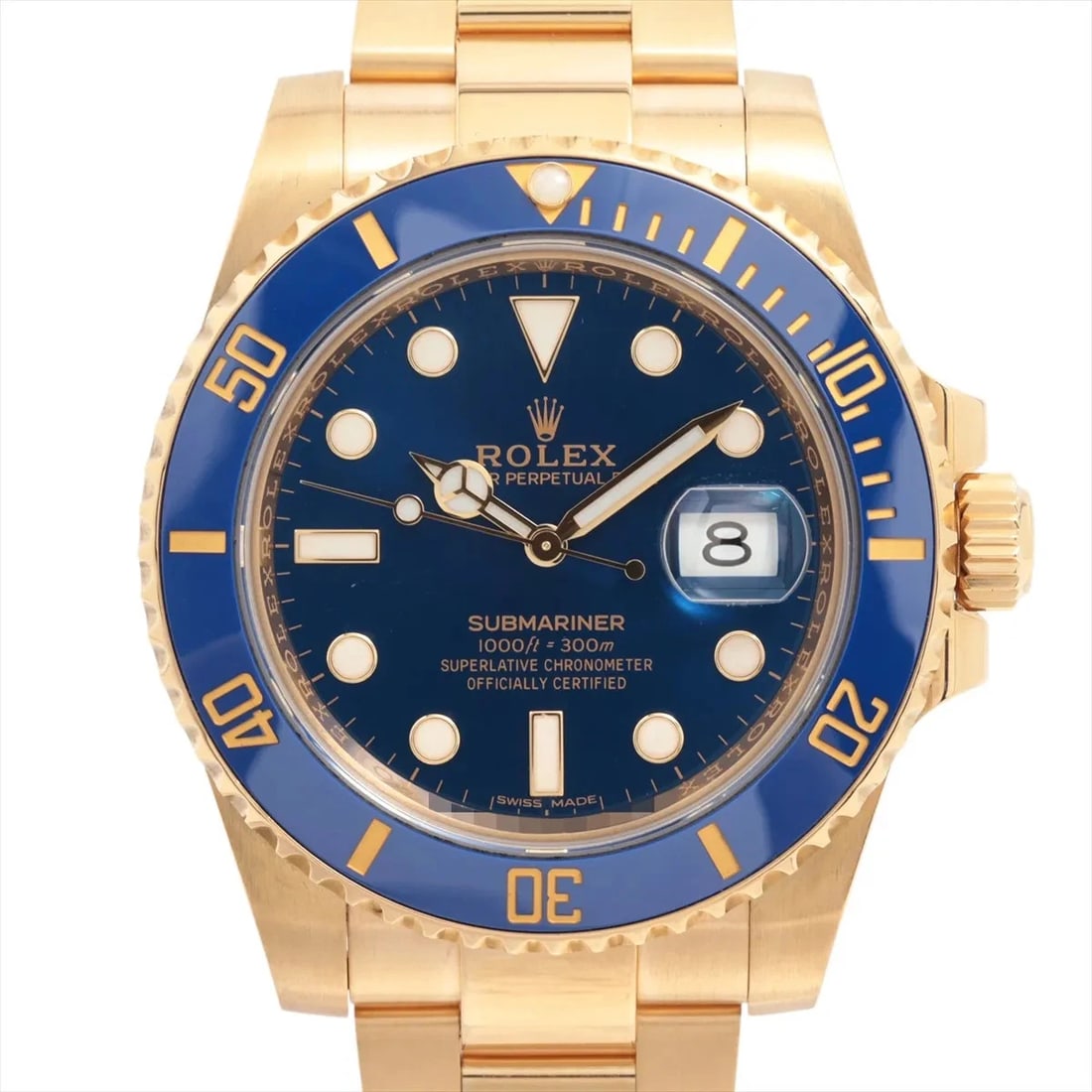 ROLEX SUBMARINER YG BLUE DIAL, WATCH (1 of 4)