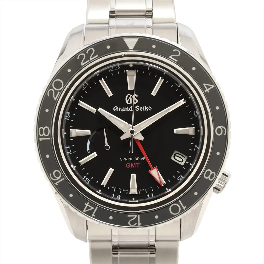 GRAND SEIKO SPRING DRIVE GMT SS BLACK DIAL, WATCH: Grand Seiko Spring Drive GMT SS black dial, Watch Brand: Grand Seiko Type/Style: Wristwatch Material: SS Color: black dial Size: Case:W1.6 x H1.6inch / W44 x H44 Circumference of Wrist:7.5inch / 19