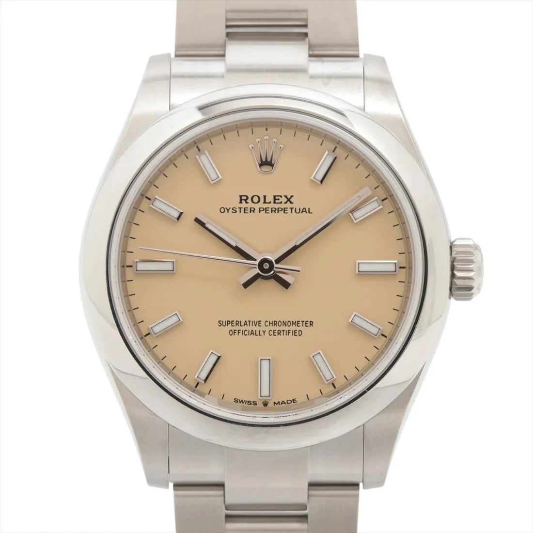 ROLEX OYSTER PERPETUAL SS BEIGE DIAL, WATCH (1 of 4)