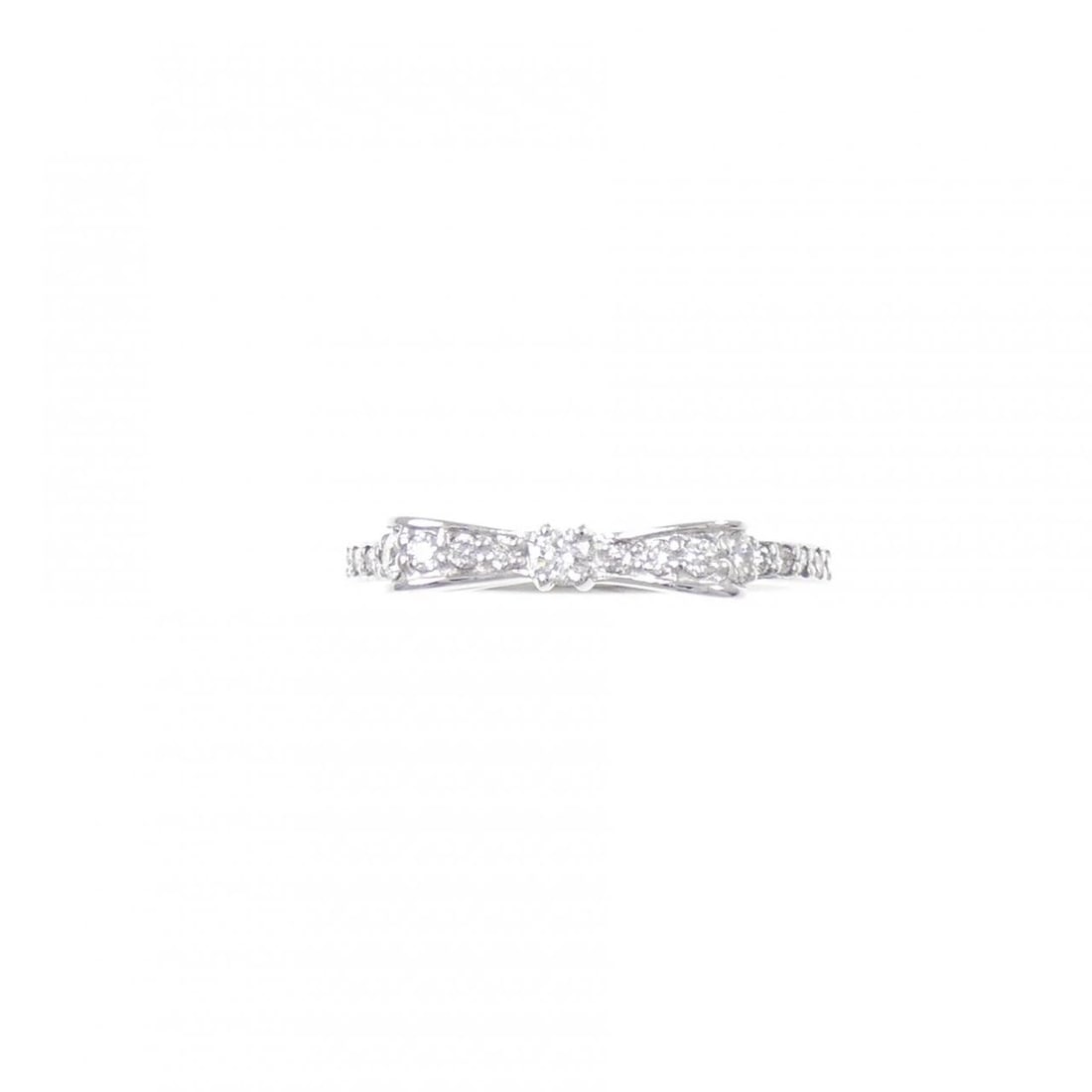 K18WG RIBBON DIAMOND RING - 2