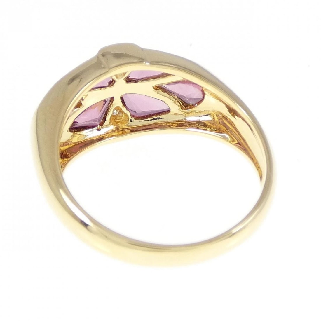 K18YG GARNET RING - 2