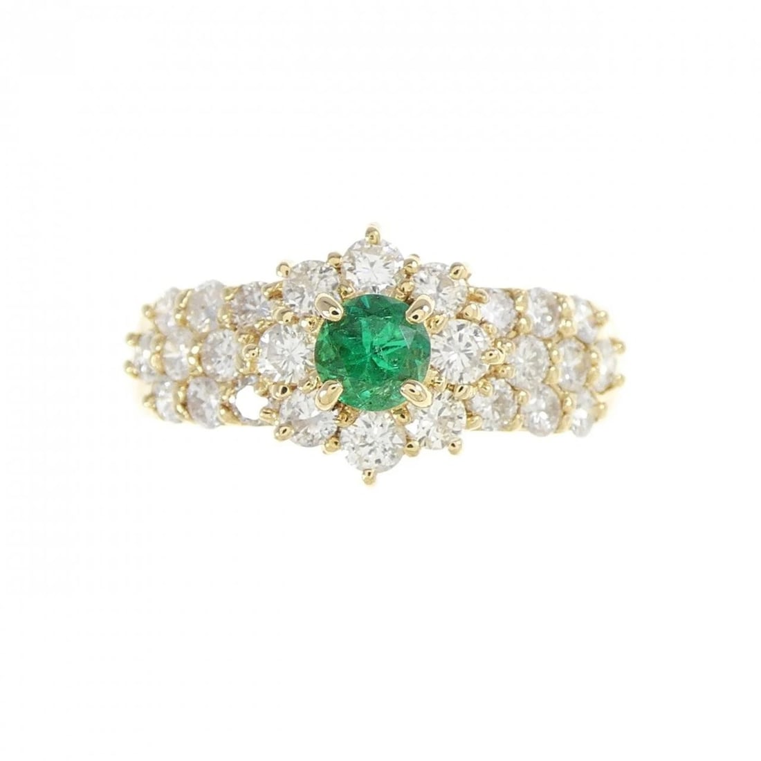 18K YELLOW GOLD EMERALD RING - 2