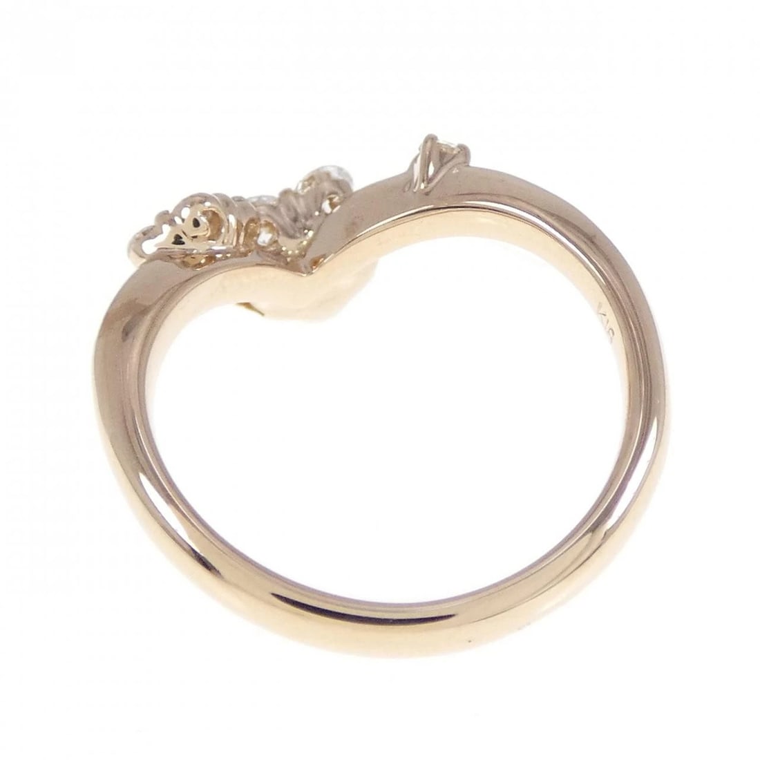 K18PG FLOWER DIAMOND PINKY RING - 3