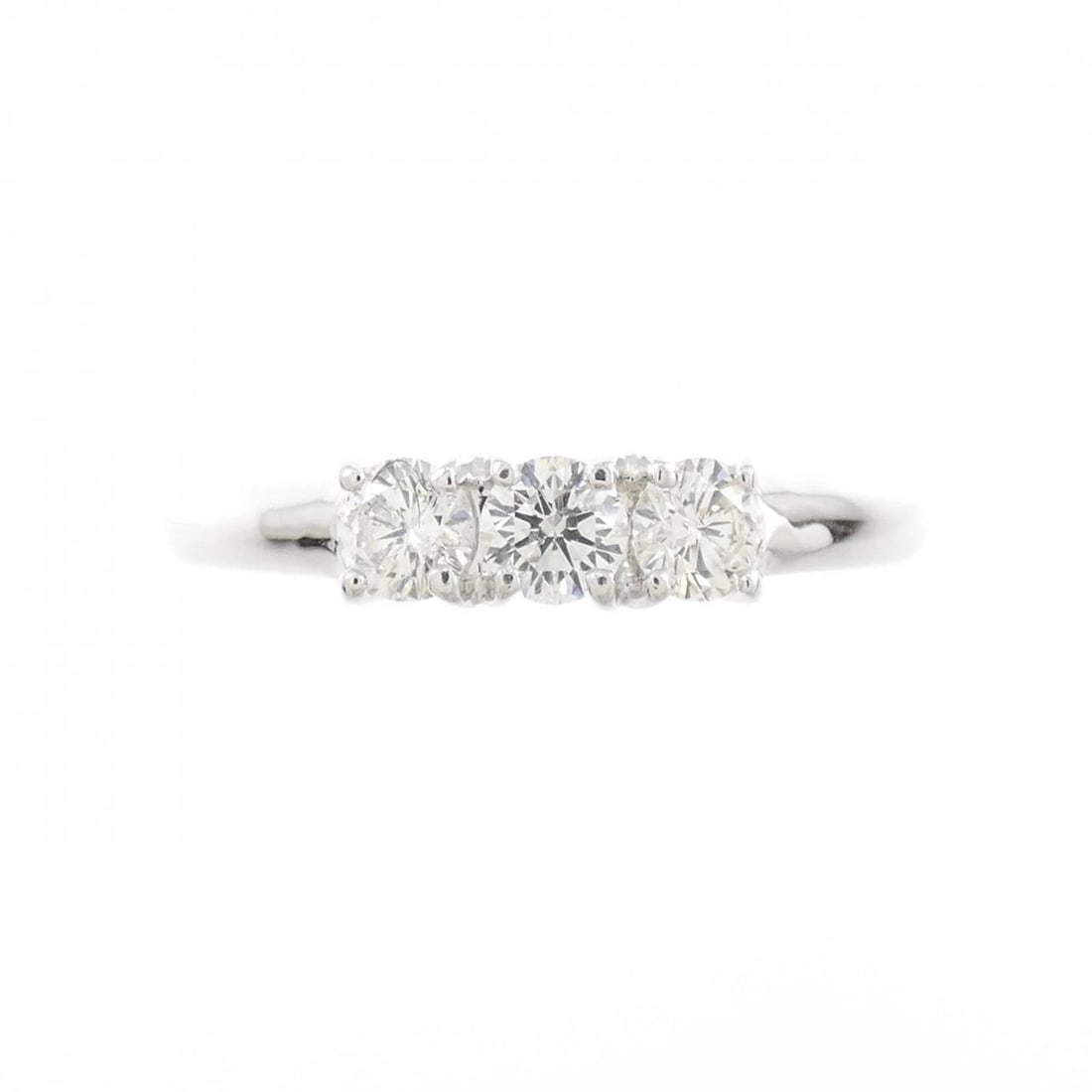 K18WG THREE STONE DIAMOND RING - 2