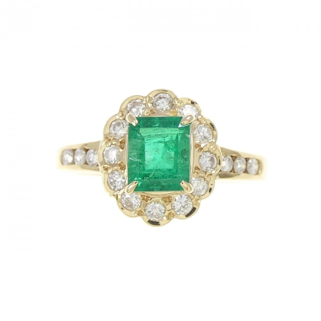 K18YG EMERALD RING - 2